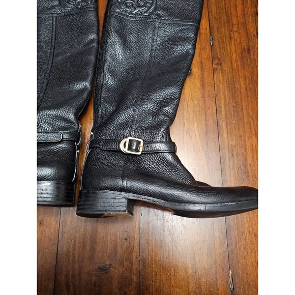 TORY BURCH MARLENE LEATHER RIDING BOOTS 6.5 - Picture 3 of 12
